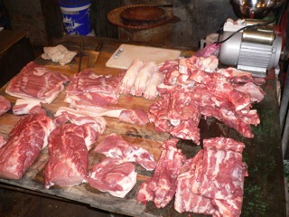 Fleisch auf dem Markt in Vietnam