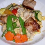 Schweinefielts auf Schwammerln und Spätzle