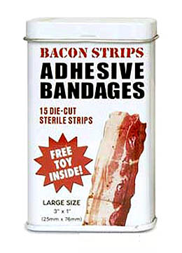 Pflaster aus Bacon In den Finger geschnitten? Die Bacon-Pflaster machen alles wieder gut.