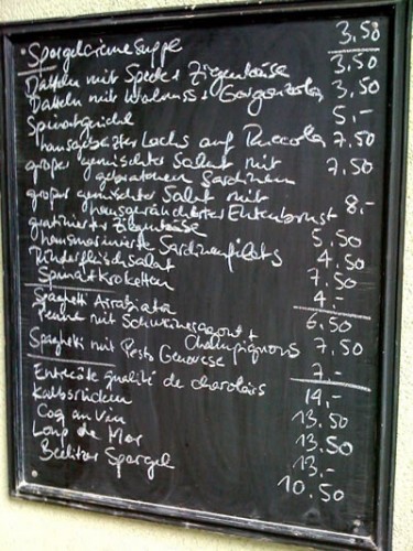 Cantine von Hugo Berlin Speisekarte